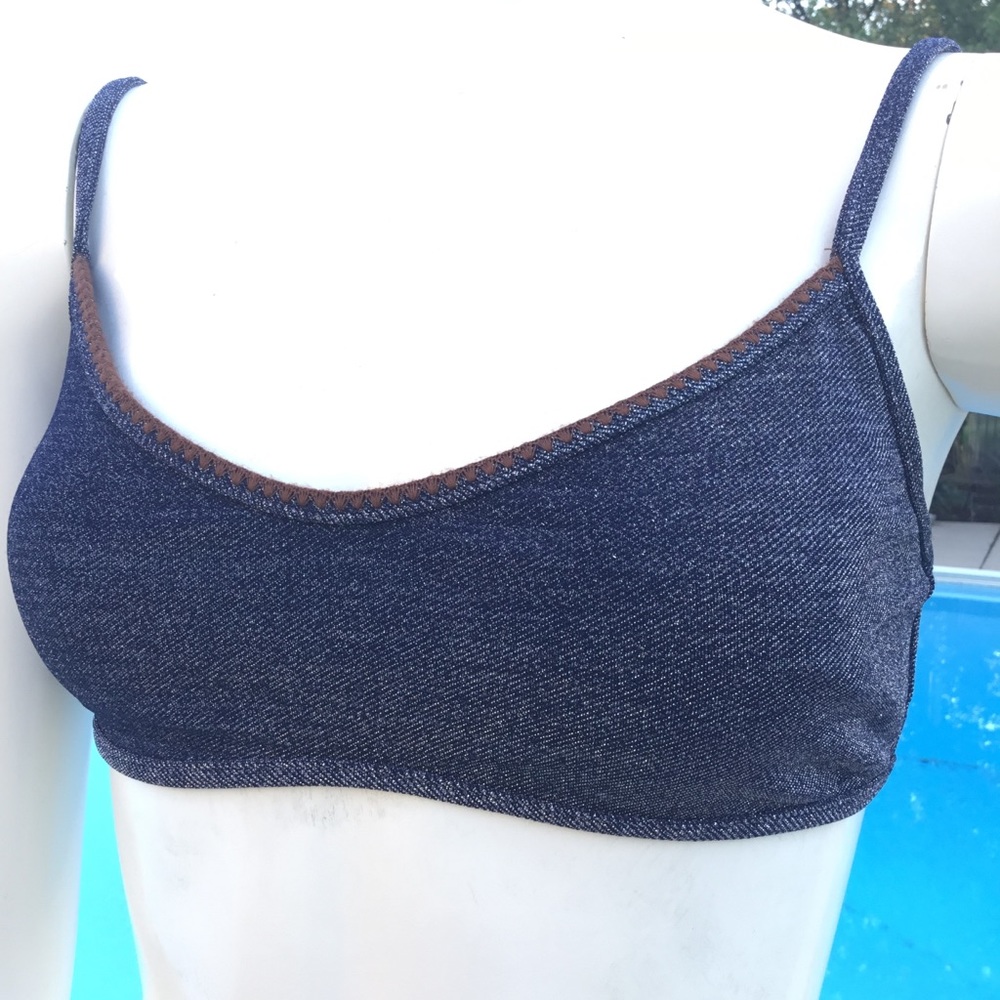 NWT 2pc metallic denim color blue 2die4 bikini Med - Picture 6 of 8